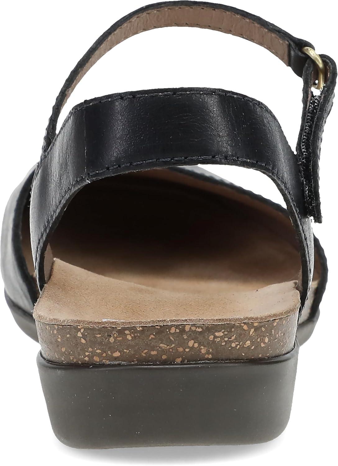 imageDansko Rowan Sandal for Women  Memory Foam and Cork Footbed for Comfort and Arch Support  Lightweight Rubber Outsole for LongLasting Wear  Versatile Casual to Dressy FootwearBlack Waxy