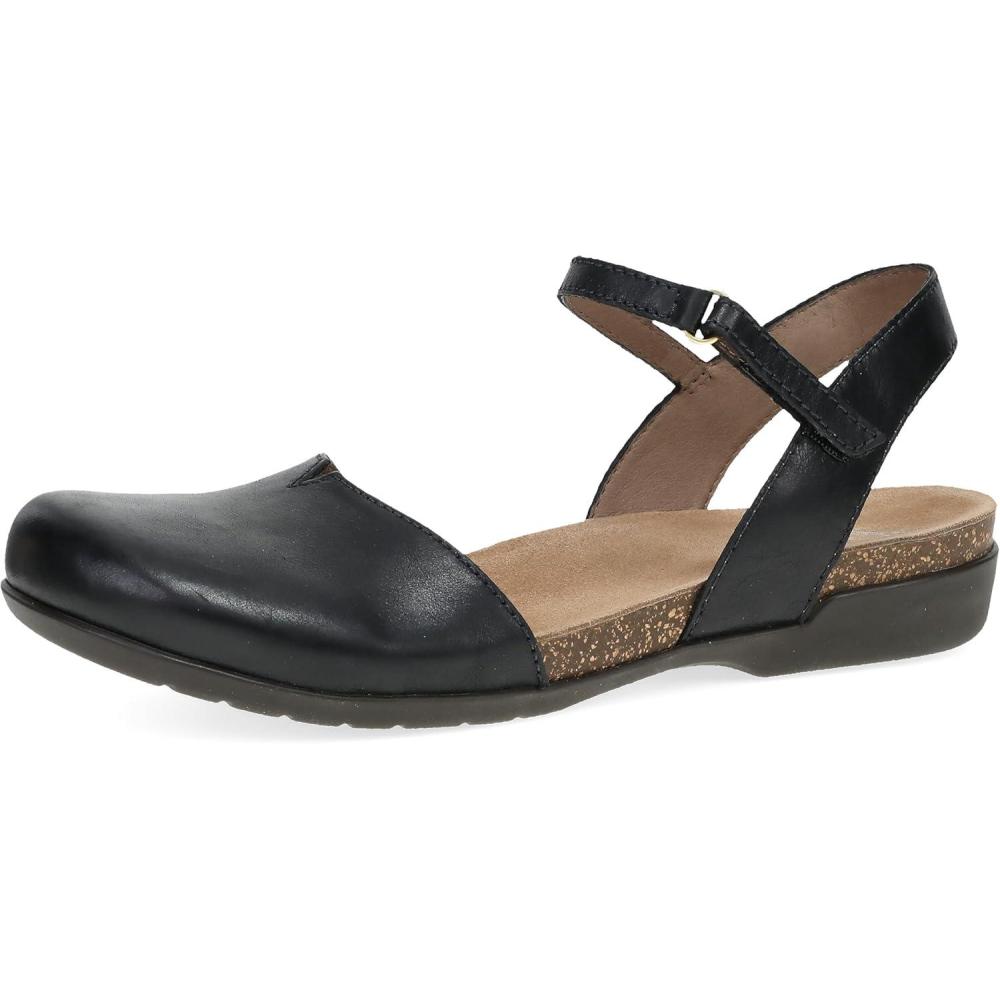 imageDansko Rowan Sandal for Women  Memory Foam and Cork Footbed for Comfort and Arch Support  Lightweight Rubber Outsole for LongLasting Wear  Versatile Casual to Dressy FootwearBlack Waxy