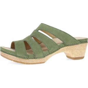imageDansko Lyndi Slide Sandals for Women  CagedStyle Design with Leather Uppers and Lightweight Rubber OutsoleJade