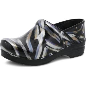 imageDansko Professional SlipOn Clogs for Women  Rocker Sole and Arch Support for Comfort  Ideal for Long Standing Professionals  Nursing Veterinarians Food Service Healthcare ProfessionalsMetallic Brush Patent