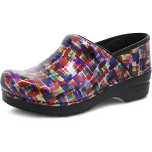 imageDansko Professional SlipOn Clogs for Women  Rocker Sole and Arch Support for Comfort  Ideal for Long Standing Professionals  Nursing Veterinarians Food Service Healthcare ProfessionalsColor Block Patent