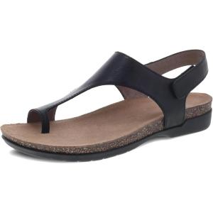imageDansko Reece Sandal for Women  Memory Foam and Cork Footbed for Comfort and Arch Support  Lightweight Rubber Outsole for LongLasting Wear with Hook ampamp Loop StrapBlack Full Grain