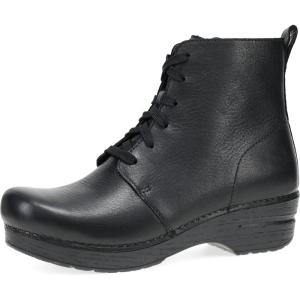 imageDansko Sigourney Classic Stapled Clog in LaceUp Boot Style for Women  AntiFatigue Rocker Bottom Promotes Forward Foot MotionBlack