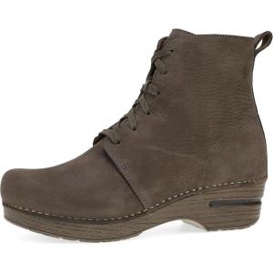 imageDansko Sigourney Classic Stapled Clog in LaceUp Boot Style for Women  AntiFatigue Rocker Bottom Promotes Forward Foot MotionMushroom