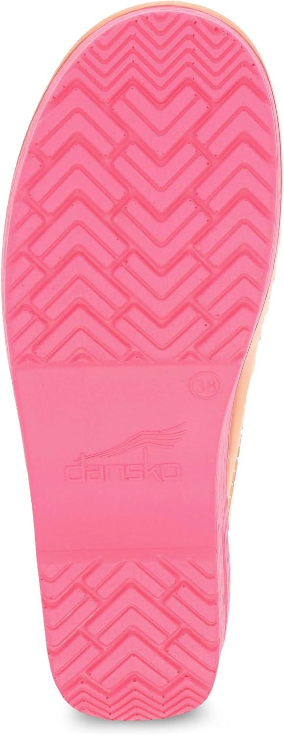 imageDansko Sonja Translucent Slipon Mule Clog for Women  AntiFatigue Rocker Bottom Promotes Forward Foot Motion  JellySoft CandyColored ShellCoral