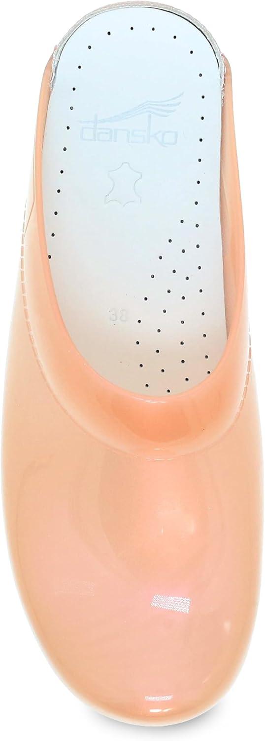 imageDansko Sonja Translucent Slipon Mule Clog for Women  AntiFatigue Rocker Bottom Promotes Forward Foot Motion  JellySoft CandyColored ShellCoral
