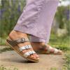 imageDansko Campbell SlipOn Wedge Sandal for Women Low Profile Wedge with Arch Support Adjustable Fit for Walking ComfortPewter