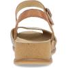 imageDansko Cass PeepToe Wedge Sandal for Women Low Profile Wedge with Arch Support Adjustable Fit for Walking ComfortPlatinoTan