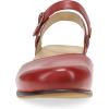 imageDansko Christine Womens Cushioned Low Profile Wedge Mary Jane  ClosedToe Sandal with Hook and Loop Adjustable Strap Lightweight Comfort Arch SupportRed