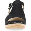 imageDansko Laverne PeepToe Sandals for Women  TStrap Design with Stain Resistant Nubuck LeathersBlack