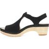 imageDansko Laverne PeepToe Sandals for Women  TStrap Design with Stain Resistant Nubuck LeathersBlack