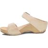 imageDansko Tanya SlipOn Wedge Sandal for Women  Cushioned Contoured Footbed for AllDay Comfort and Support  Hook ampamp Loop Strap with Buckle Detail  Lightweight Rubber OutsoleLinen