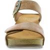imageDansko Tanya SlipOn Wedge Sandal for Women  Cushioned Contoured Footbed for AllDay Comfort and Support  Hook ampamp Loop Strap with Buckle Detail  Lightweight Rubber OutsoleTan