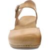 imageDansko Tiffani Wedge Sandal for Women  Cushioned Contoured Footbed for AllDay Comfort and Support  Hook ampamp Loop Strap with Buckle Detail  Lightweight Rubber OutsoleTan