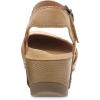 imageDansko Tiffani Wedge Sandal for Women  Cushioned Contoured Footbed for AllDay Comfort and Support  Hook ampamp Loop Strap with Buckle Detail  Lightweight Rubber OutsoleTan
