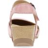 imageDansko Tiffani Wedge Sandal for Women  Cushioned Contoured Footbed for AllDay Comfort and Support  Hook ampamp Loop Strap with Buckle Detail  Lightweight Rubber OutsolePink