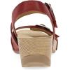 imageDansko Trinity Wedge Sandal for Women  Contoured Footbed for AllDay Comfort and Support  Hook ampamp Loop Strap with Buckle Detail  Lightweight Rubber OutsoleCayenne