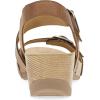 imageDansko Trinity Wedge Sandal for Women  Contoured Footbed for AllDay Comfort and Support  Hook ampamp Loop Strap with Buckle Detail  Lightweight Rubber OutsoleTan