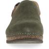 imageDansko Womens Merrin SlingBack Mule ClogDual Density CorkEVA Midsole and Lightweight Rubber Outsole Provide a Comfortable Ride on Patented Stapled ConstructionOlive Embossed