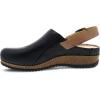 imageDansko Womens Merrin SlingBack Mule ClogDual Density CorkEVA Midsole and Lightweight Rubber Outsole Provide a Comfortable Ride on Patented Stapled ConstructionBlack