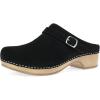 imageBurnished Nubuck Berry Black Mule by DanskoBlack Waterproof Suede