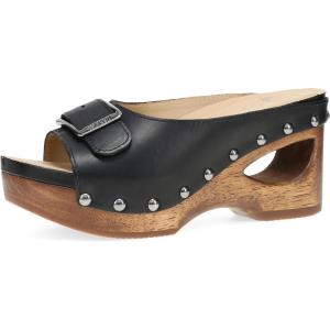imageDansko Adeline Heeled Slide Sandal for Women  HandCrafted Wooden Outsoles  Memory Foam Footbeds and Rubber Padded Outsoles for Comfort and DurabilityBlack