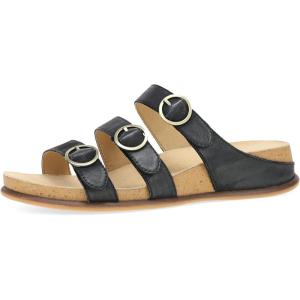 imageDansko Campbell SlipOn Wedge Sandal for Women Low Profile Wedge with Arch Support Adjustable Fit for Walking ComfortBlack
