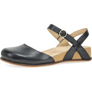 imageDansko Christine Womens Cushioned Low Profile Wedge Mary Jane  ClosedToe Sandal with Hook and Loop Adjustable Strap Lightweight Comfort Arch SupportBlack