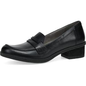 imageDansko Danica Heeled Loafer for Women  Waterproof Leather with Rubber Outsole and Leather Stacked Heel for LongLasting Style in Any WeatherBlack