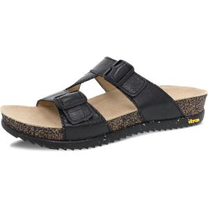 imageDansko Dayna Double Buckle SlipOn Sandal for Women  Cushioned Cork Midsole for Comfort and Shock Absorption  Vibram ECOSTEP EVO Rubber Outsole for LongLasting WearBlack Croco