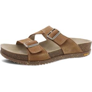 imageDansko Dayna Double Buckle SlipOn Sandal for Women  Cushioned Cork Midsole for Comfort and Shock Absorption  Vibram ECOSTEP EVO Rubber Outsole for LongLasting WearTan
