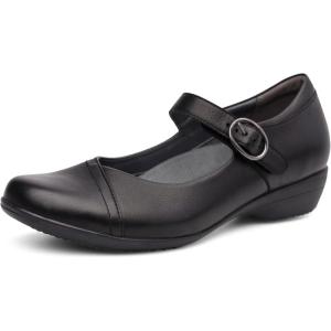 imageDansko Fawna Mary Jane for Women  Cute Comfortable Shoes with Arch Support  Versatile Casual to Dressy Footwear with Buckle Strap  Lightweight Rubber OutsoleBlack Leather