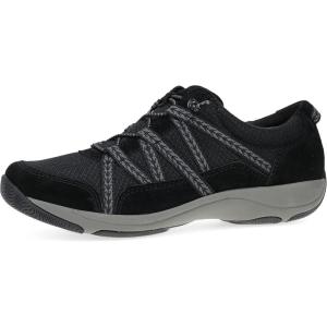 imageDansko Harlyn Lightweight Sneaker for Women  Stain Resistant Leather and Nylon Uppers and Arch Support in Flexible StyleBlackBlack