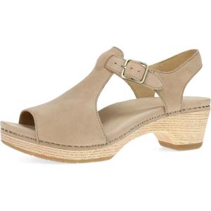 imageDansko Laverne PeepToe Sandals for Women  TStrap Design with Stain Resistant Nubuck LeathersSand