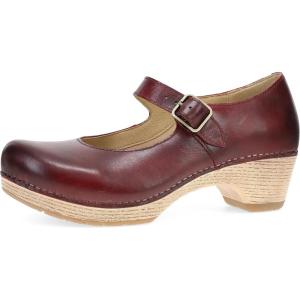imageDansko Lilah Mary Jane Clog for Women  Linings from Recycled Materials and Leather for Breathability Lightweight Rubber Outsole for LongLasting WearRed