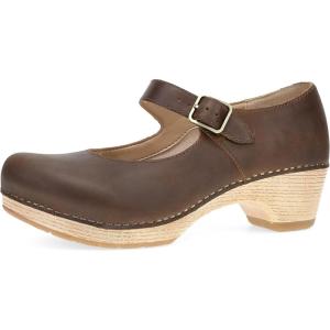 imageDansko Lilah Mary Jane Clog for Women  Linings from Recycled Materials and Leather for Breathability Lightweight Rubber Outsole for LongLasting WearTan