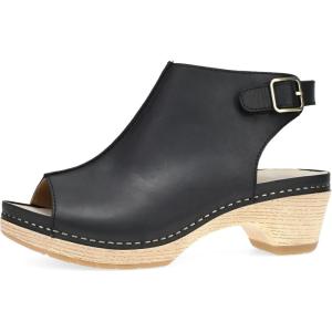imageDansko Lizzy PeepToe Booties for Women  Linings from Recycled Materials and Leather for Breathability Lightweight Rubber Outsole for LongLasting WearBlack