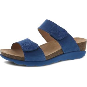 imageDansko Maddy SlipOn Wedge Sandal for Women Comfortable Wedge Shoes with Arch Support Fully Adjustable Straps with Hook ampamp Loop ClosureVersatile Casual to Dressy Footwear Lightweight Rubber OutsoleBlue