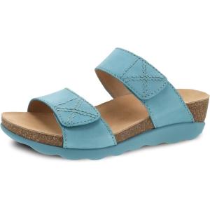 imageDansko Maddy SlipOn Wedge Sandal for Women Comfortable Wedge Shoes with Arch Support Fully Adjustable Straps with Hook ampamp Loop ClosureVersatile Casual to Dressy Footwear Lightweight Rubber OutsoleLagoon