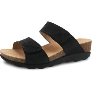 imageDansko Maddy SlipOn Wedge Sandal for Women Comfortable Wedge Shoes with Arch Support Fully Adjustable Straps with Hook ampamp Loop ClosureVersatile Casual to Dressy Footwear Lightweight Rubber OutsoleBlack