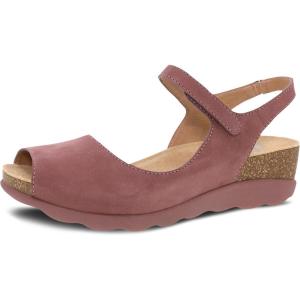 imageDansko Marcy SlipOn Wedge Sandal for Women  Comfortable Wedge Shoes with Arch Support Adjustable Hook ampamp Loop Strap  Versatile Casual to Dressy Footwear  Lightweight Rubber OutsoleRose