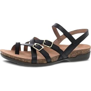 imageDansko Roslyn Sandal for Women  Memory Foam and Cork Footbed for Comfort and Arch Support  Lightweight Rubber Outsole for LongLasting Wear Versatile Casual to Dressy FootwearBlack