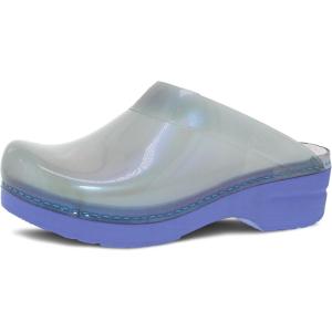 imageDansko Sonja Translucent Slipon Mule Clog for Women  AntiFatigue Rocker Bottom Promotes Forward Foot Motion  JellySoft CandyColored ShellSky