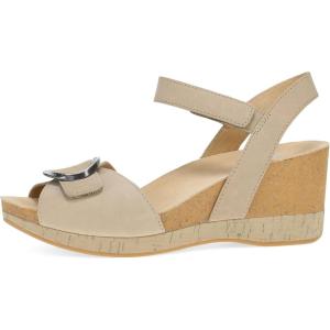 imageDansko Stella MultiStrap Wedge Sandal for Women  CorkEVA Wedge with Arch Support Fully Adjustable StrapsLightweight Rubber OutsoleSand