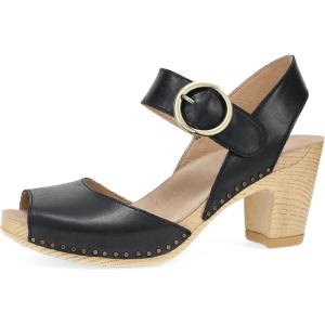 imageDansko Tamra Peep Toe Sandal for Women  Quality Leathers and a Heel for a Classy AllDay Look  Cushioned Footbed for AllDay ComfortBlack