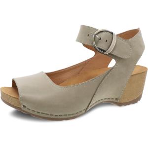 imageDansko Tiana SlipOn Platform Sandal for Women  Cushioned Contoured Footbed for AllDay Comfort and Support  Hook ampamp Loop Strap with Buckle Detail  Lightweight Rubber OutsoleKhaki