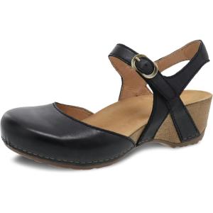 imageDansko Tiffani Wedge Sandal for Women  Cushioned Contoured Footbed for AllDay Comfort and Support  Hook ampamp Loop Strap with Buckle Detail  Lightweight Rubber OutsoleBlack