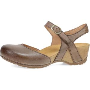 imageDansko Tiffani Wedge Sandal for Women  Cushioned Contoured Footbed for AllDay Comfort and Support  Hook ampamp Loop Strap with Buckle Detail  Lightweight Rubber OutsoleBrown