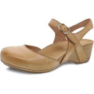 imageDansko Tiffani Wedge Sandal for Women  Cushioned Contoured Footbed for AllDay Comfort and Support  Hook ampamp Loop Strap with Buckle Detail  Lightweight Rubber OutsoleTan