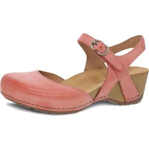 imageDansko Tiffani Wedge Sandal for Women  Cushioned Contoured Footbed for AllDay Comfort and Support  Hook ampamp Loop Strap with Buckle Detail  Lightweight Rubber OutsoleCoral